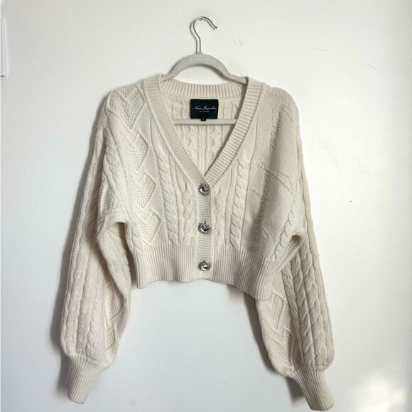 NANA Jacqueline Nina Wool Cardigan with jeweled buttons - Picture 11 of 15